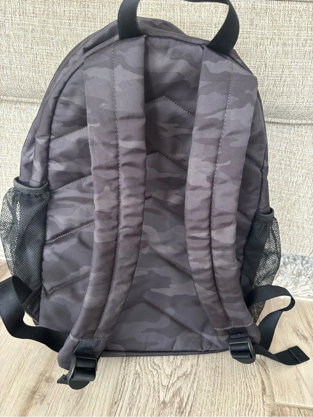 Athleta Black Interior Backpack Lining with 'POWERFUL' Trim. Great condition